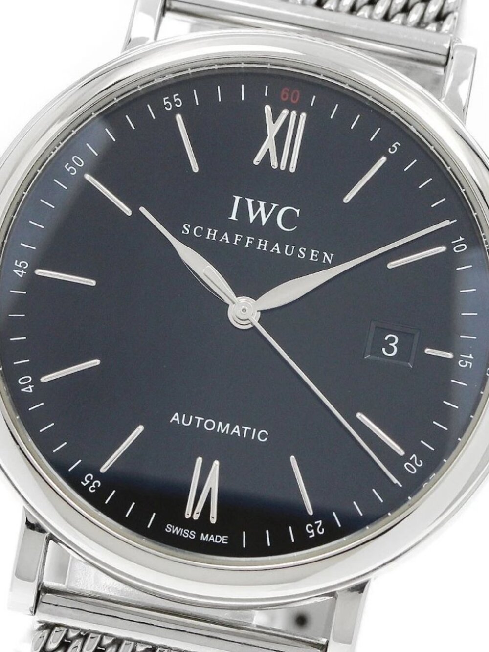 IWC SCHAFFHAUSEN Portofino IW356506 Date Black Dial Automatic Men's Watch_960833